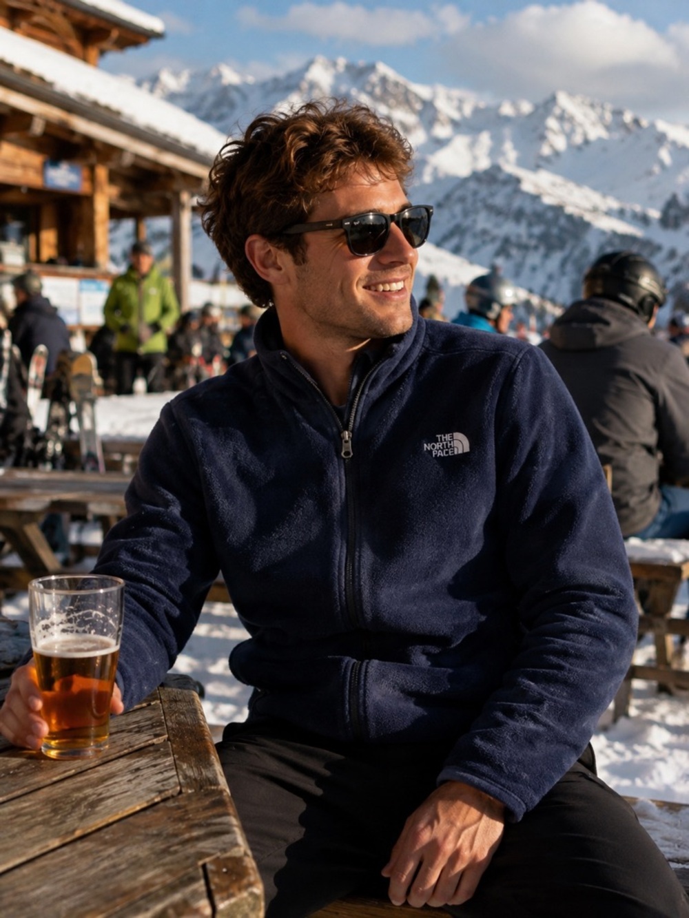 The North Face Men’s Medium Navy Full Zip Fleece Jacket Outdoor Layer